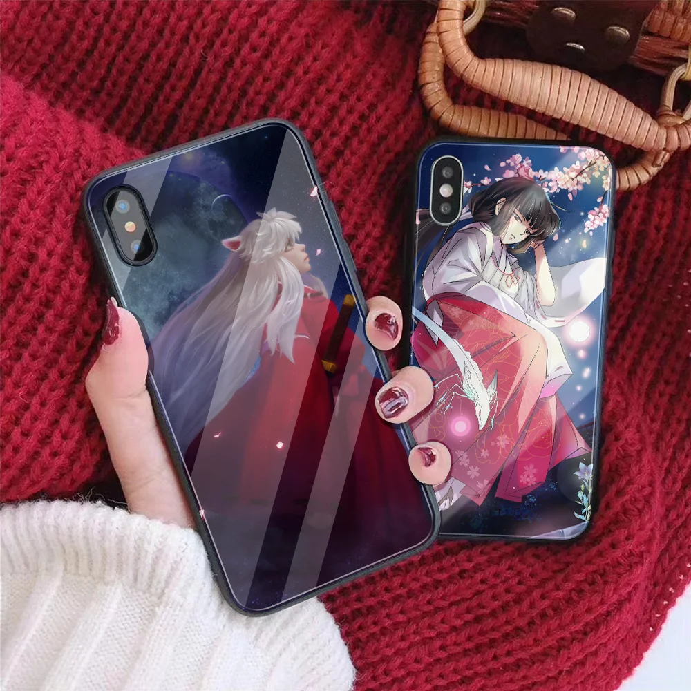 Inuyasha DIY чехол для телефона для iPhone 7 8 6 S Plus Капа закаленное стекло индивидуальная крышка телефона для iPhone X XR XS MAX обои