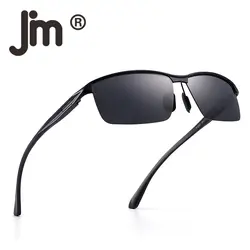 JM поляризованные солнцезащитные очки для вождения Al-Mg металлическая шарнирная петля полуоправы очки мужские солнцезащитные очки