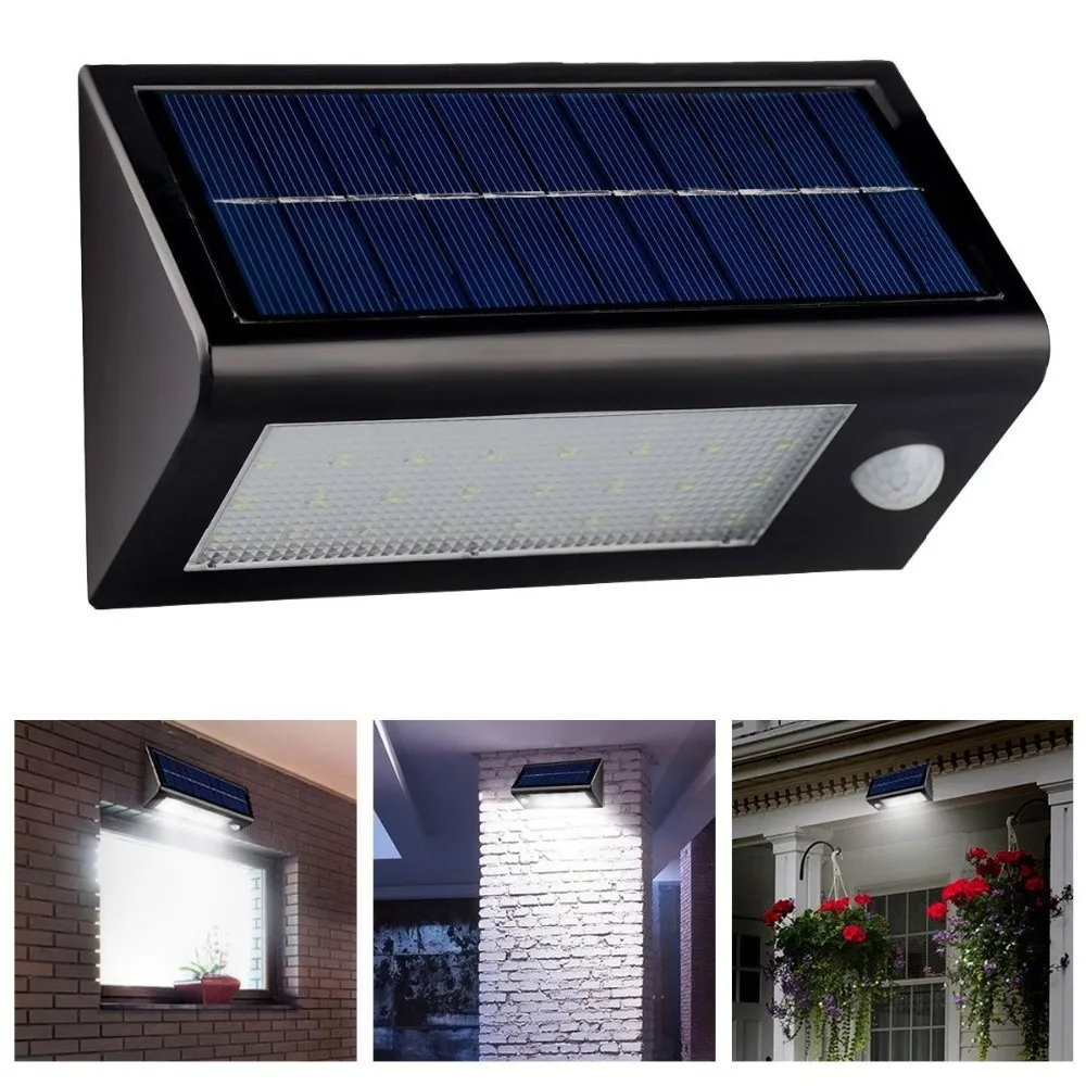 3 pcs/lot DHL Gratuite 400 Lumens 32*3528 Led Solaire Jardin Lumière LED Lampe Avec Motion Sensor Induction Humain remplaçable Batterie