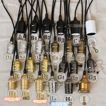 Бронзовая лампа в стиле ретро Эдисона, подвесной светильник 1 м, лампа E27, розетка 220V 11V st64 4W 6W 8W blub, подходит для всех E27 blubs