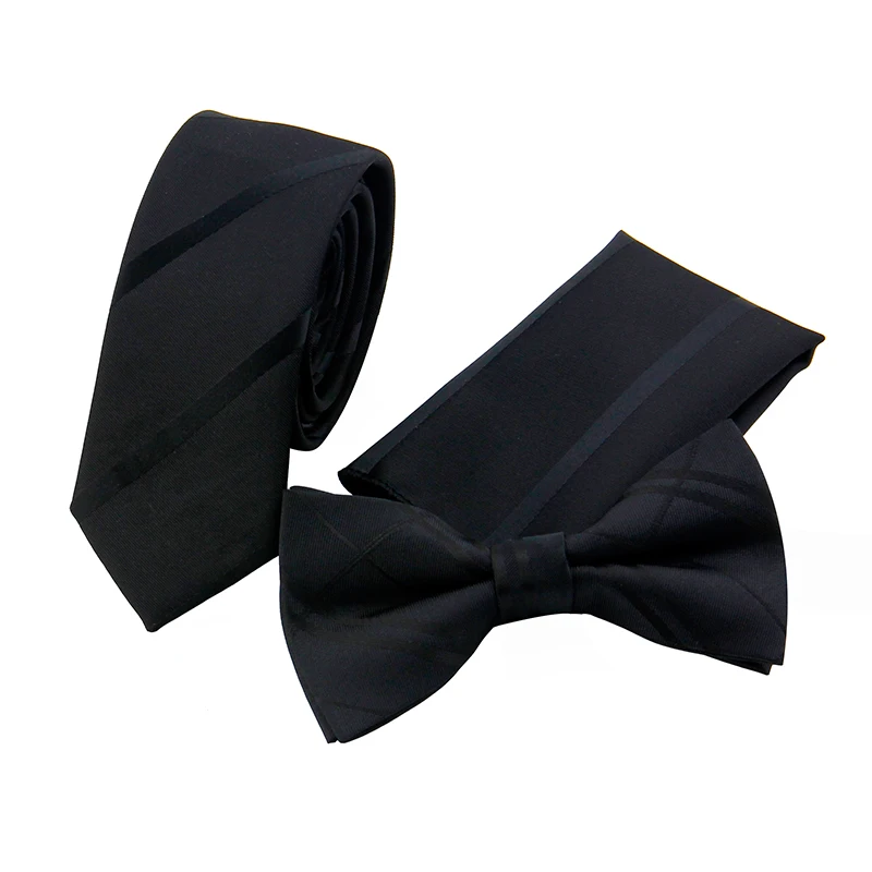  Tie Set Slim Bow Ties For Men Brand Printed Pocket Square For Wedding Floral Cravat+Neck Tie +Handk