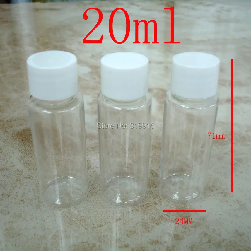 

100 X 20ml transparent Mini travel bottle,cosmetic sample plastic bottles,PET vial ,small hotel containers 100pc/lot