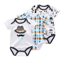 3pcs Baby Bodysuits Cotton Infant Body Jumpsuit Short Sleeve Clothing Cartoon Printed Newborn Baby Bebes Boy Girl bodysuit