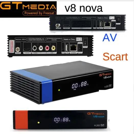 10 шт. GTMedia V8 Nova/синий полный DVB-S2 спутниковый ресивер GT медиа V8 NOVA FREESAT Receptor H2.65 Powervu cam Встроенный Wi-Fi