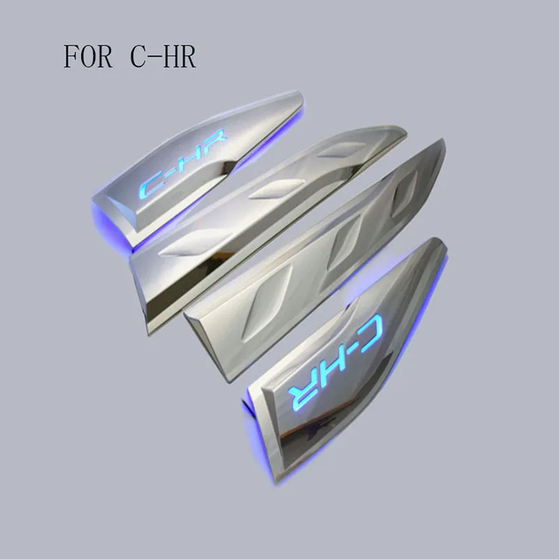 

Car Styling ABSCar Body Below Side Moulding Strip Decorative Cover Trim with led fit For Toyota C-HR CHR 2016 2017
