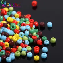 OlingArt – perles de rocaille en verre multicolores de 2MM, 1600 pièces, collier intercalaire opaque, boucles d'oreilles, ras du cou, bricolage, fabrication de bijoux