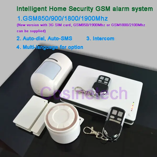 

Smart IOS /Android Apps Intelligent 850/900/1800/1900Mhz GSM alarm system in English/Chinese/Russian/Spanish/German/Frenchh