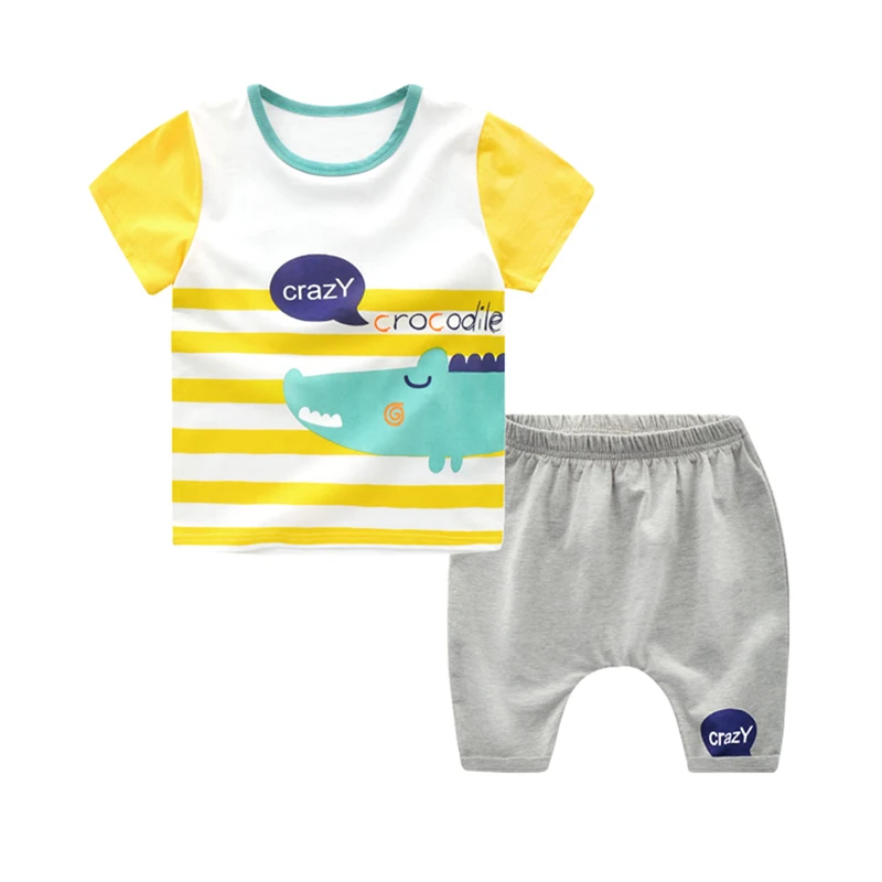 

2pcs/set Summer Style Boys Sets Children Cartoon Clothing Set Newborn Baby Kid Boy Girl Short Sleeve Clothes Set Shirt + Pants