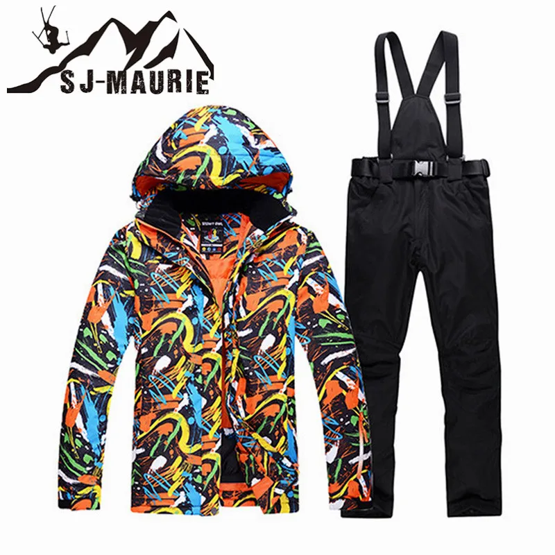 

High Quality Men Winter Waterproof Windproof Ski Suit Set Snowboard Jackets and Pants Outdoor Camping Thick Coat