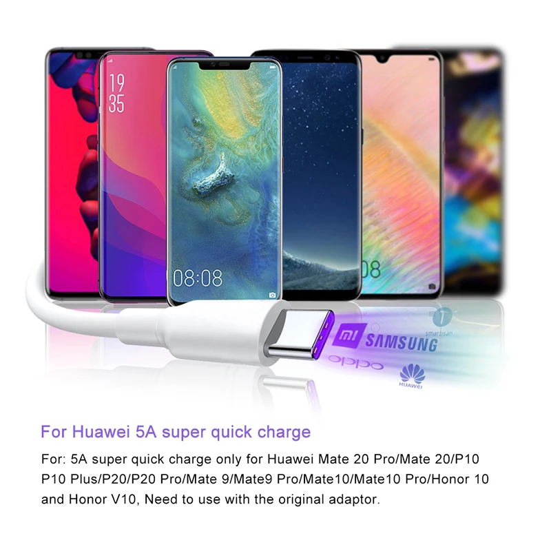 Кабель USB Type C Vothoon 5A для Huawei Mate 30 Pro P40 P30 Lite 5A|Кабели мобильных телефонов| |