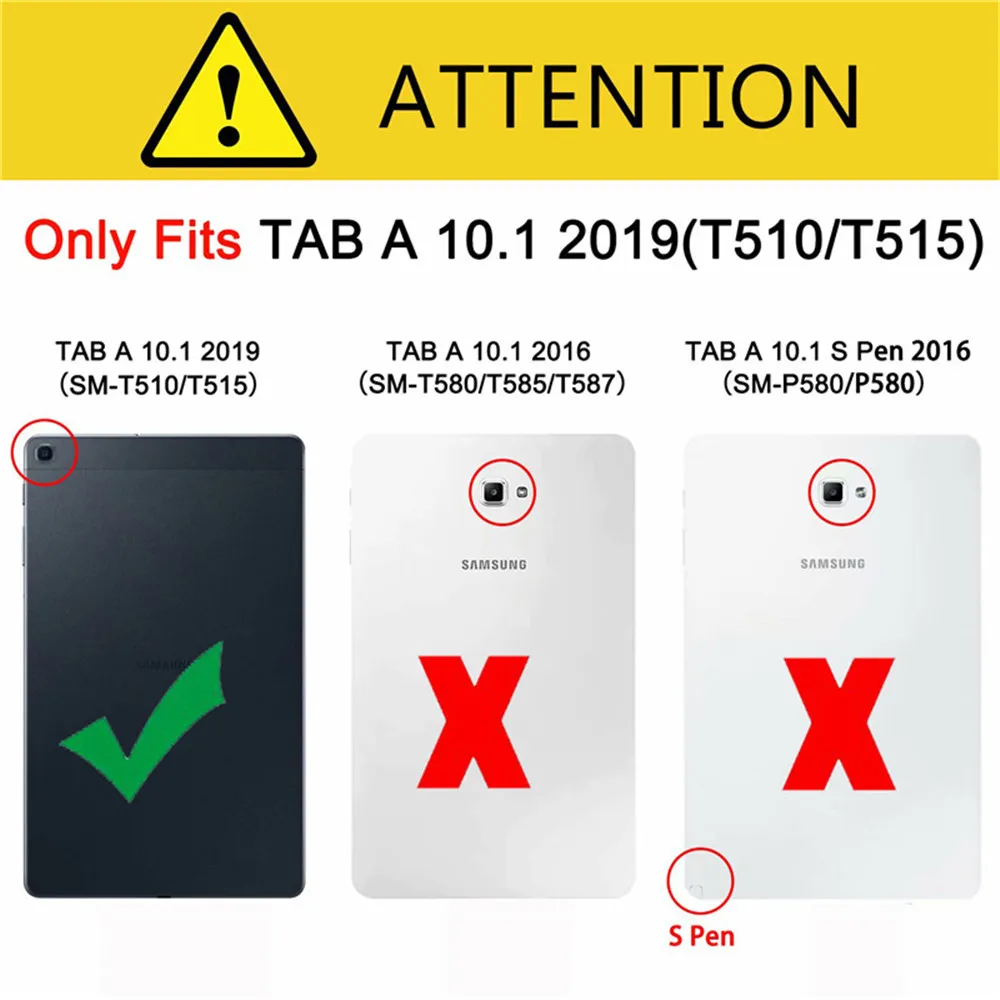 Чехол для Samsung Galaxy Tab A 10 1 2019 T510 T515 из искусственной кожи PU с подставкой SM дюймов
