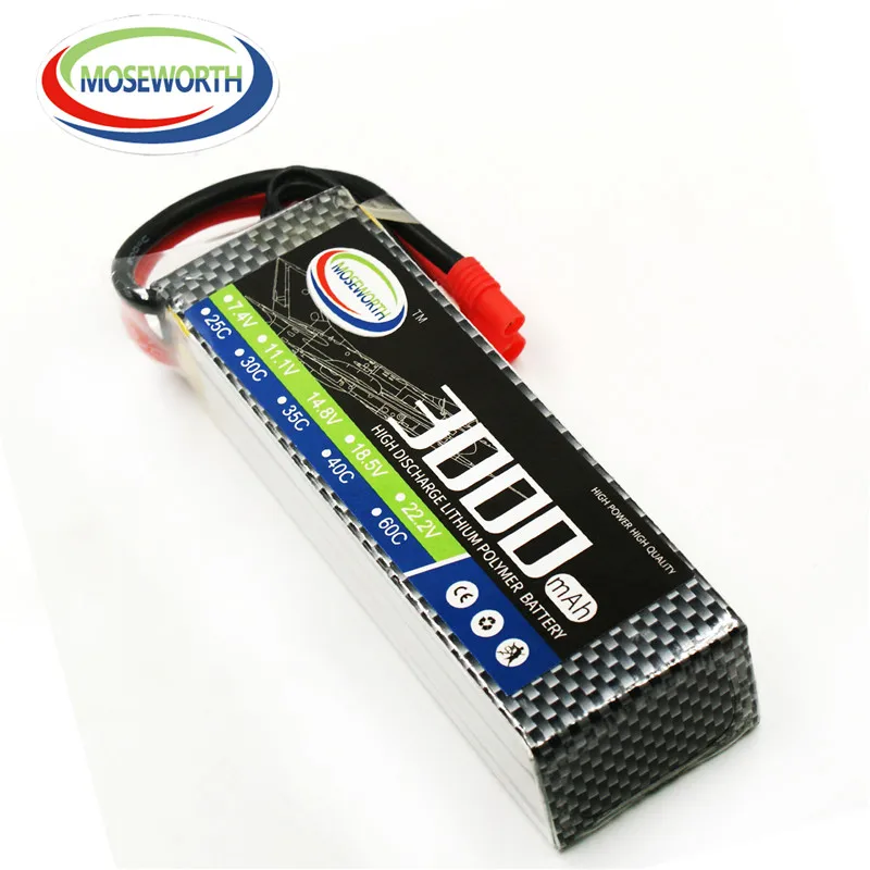 Аккумулятор Lipo 4S 14 8 в 3000 мАч 25C для игрушек с дистанционным управлением вертолет