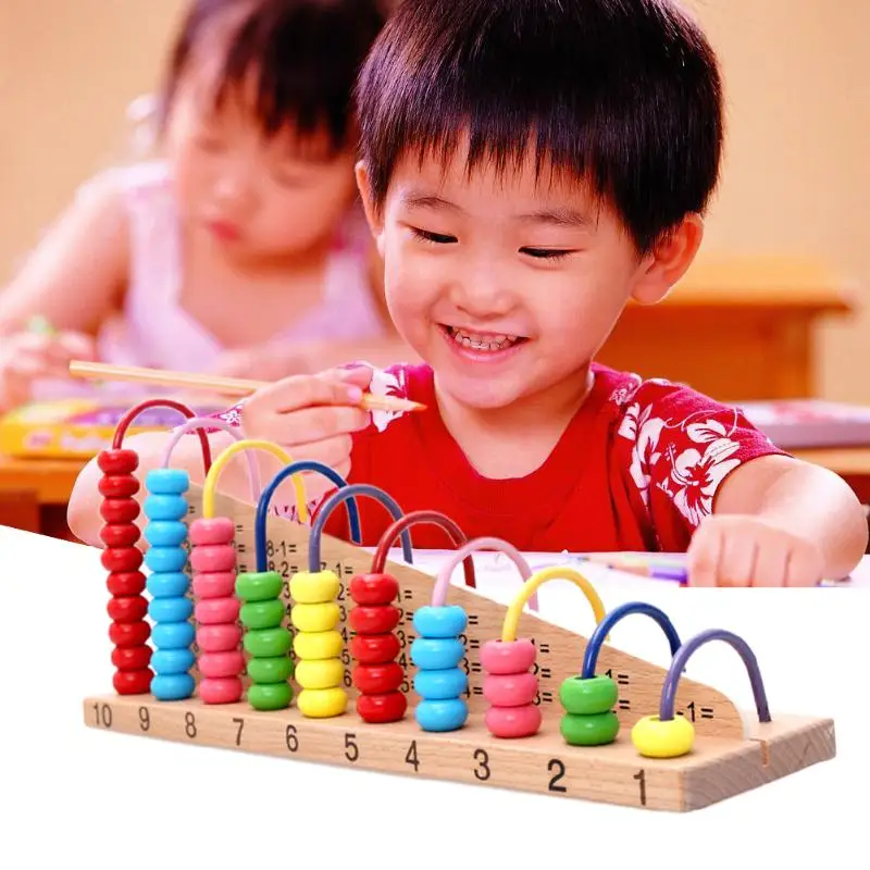 Wooden Abacus Counting Beads Maths Toy Clouds Computation Bead Blocks Kids Montessori Learning Early Educational Children Gift