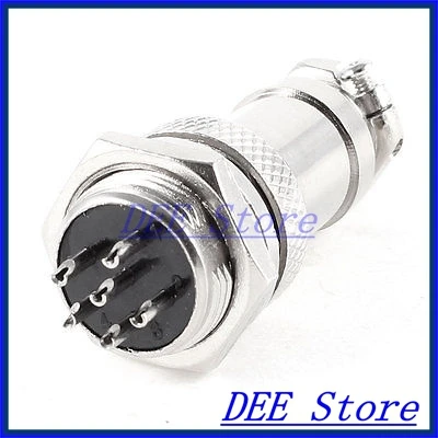 

Industrial Panel Mount GX16 16mm Screw 6 Pin Metal Aviation Connector Plug