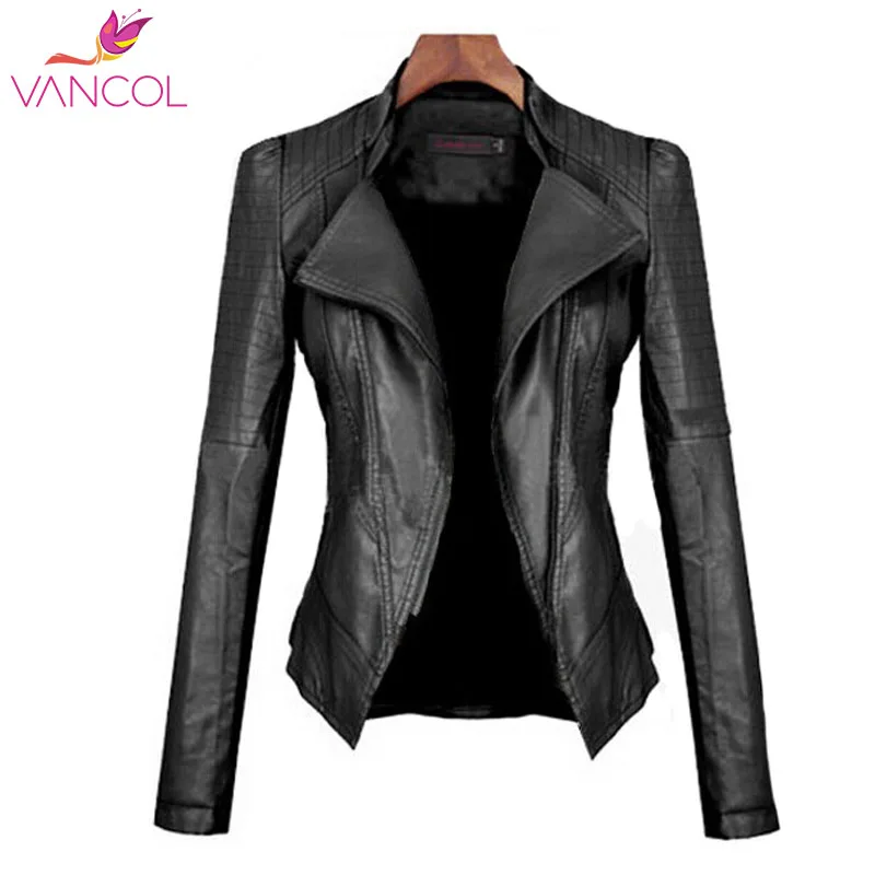 Vancol Leather Jacket Women 2016 Female Faux Sheepskin