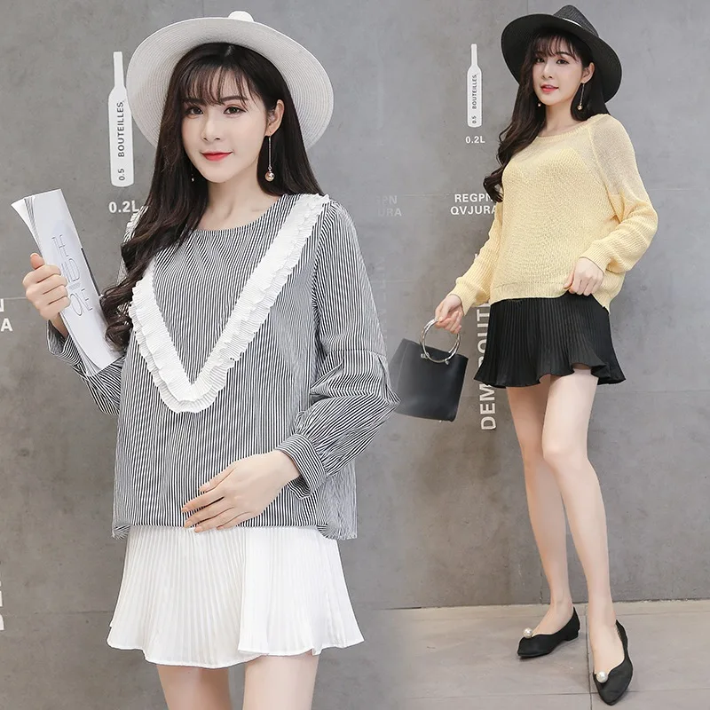 Maternity wear spring new wrinkle maternity skirt ruffled pleated half-length stomach lift skirt pants pregnant women short skir