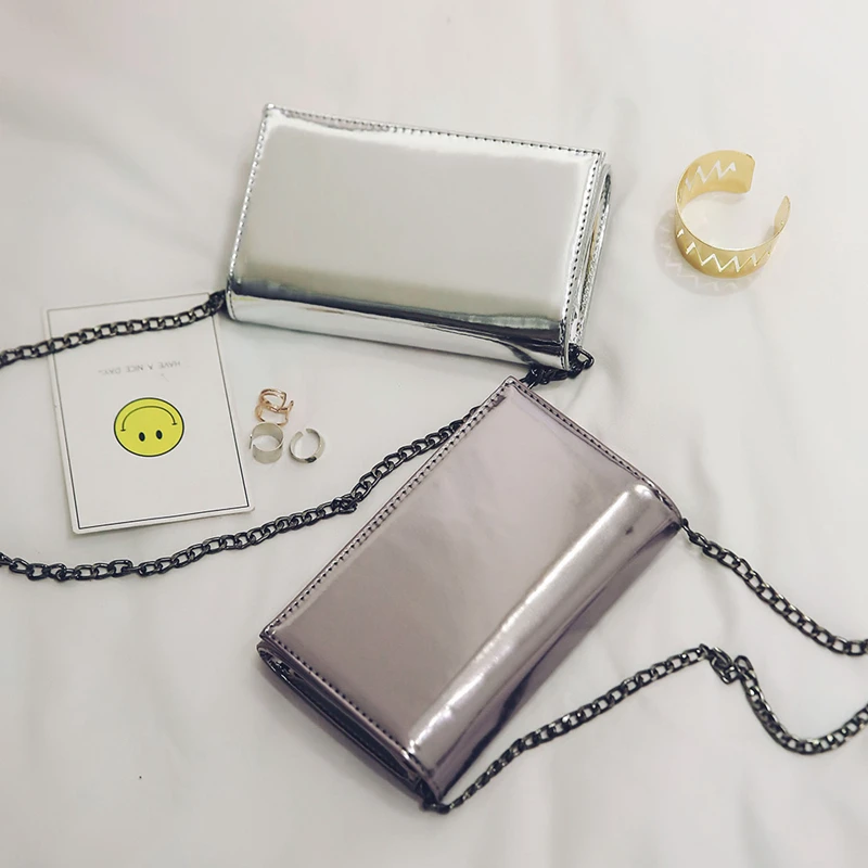 Vogue of new fund of 2017 lock the glossy one shoulder bags blingbling