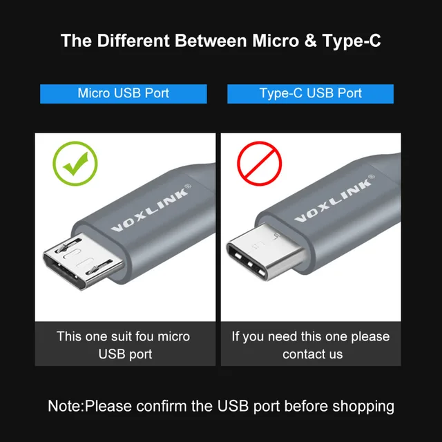 1m/3.3ft 2A Fast Charging and Data Sync Cord VOXLINK Micro USB Cable  for Android Samsung Charging Cable
