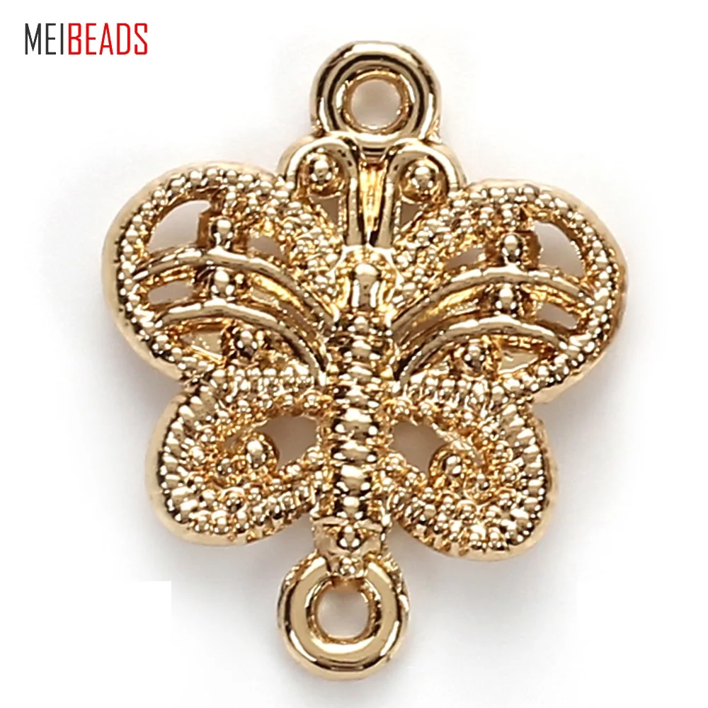 MEIBEADS винтажная подвеска бабочка из сплава цинка для браслета и ожерелий