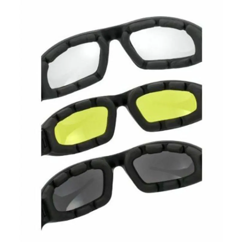 3 PAIRS Choppers Padded Foam Wind Resistant Sunglasses Motorcycle Riding Glasses