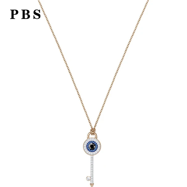 

PBS Original Copy High Quality 1:1 Exquisite Generous Devil's Eye Key Necklace Logo Free Package Manufacturers Wholesale