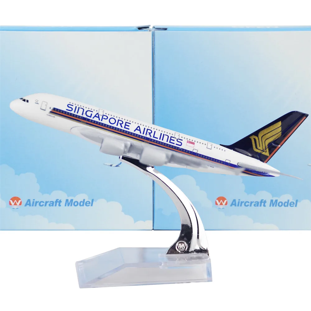 Singapore airline Arbus 380 16cm model airplane kits child Birthday