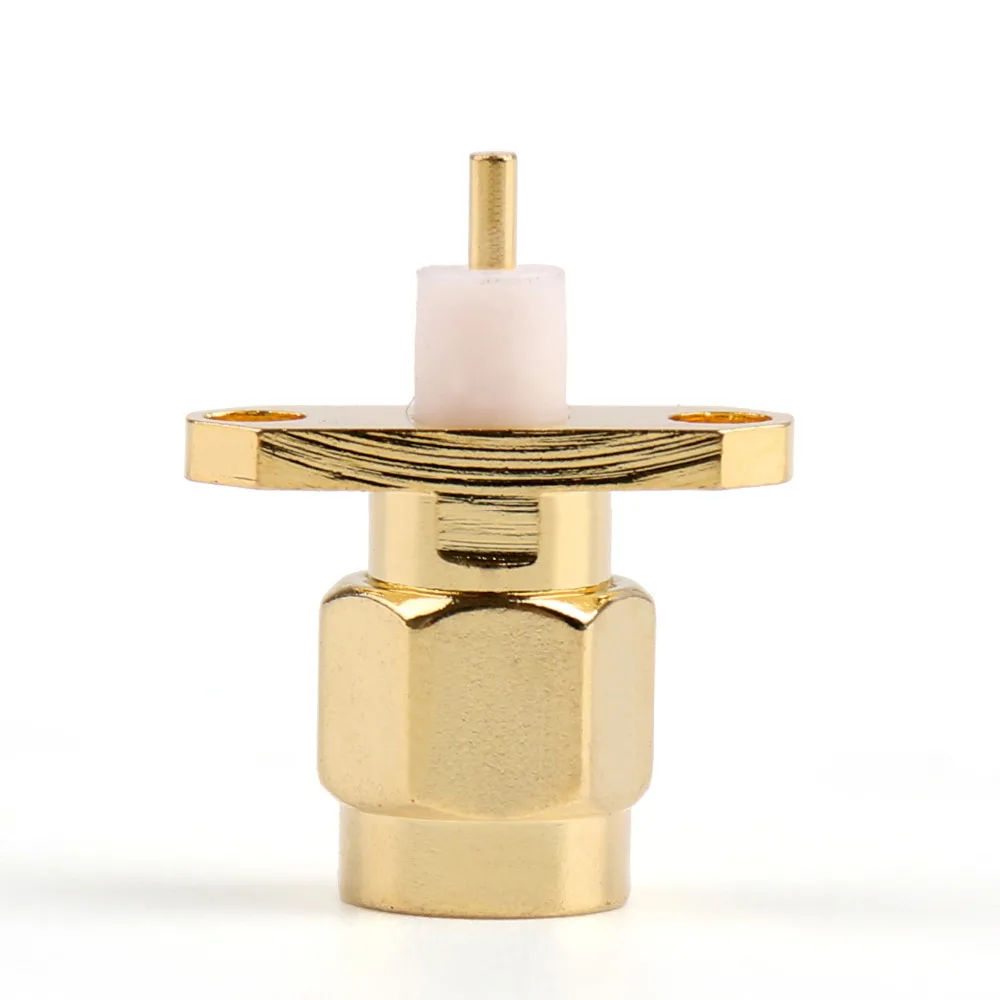 

Areyourshop Connector SMA Male Plug 2-hole 16mm Flange Solder Panel Mount Straight 1PCS High Quality Connector for Wire Cable