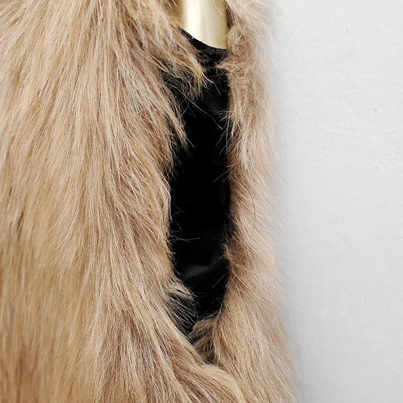 Autumn Winter Women Fur Vest Warm Faux Fox Short Jacket Vests Furs Coats Lady Casual Gilet Outwear S-3XL H9