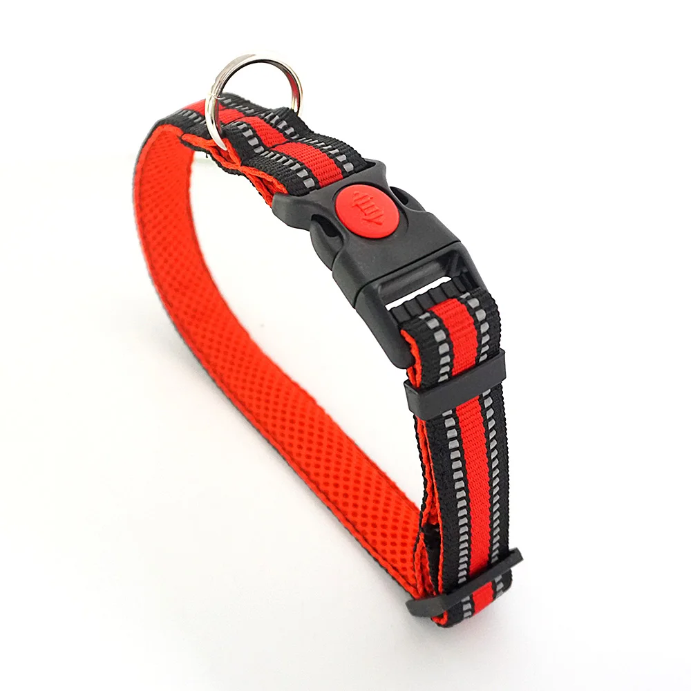 Adjustable Reflective Dog Collars Nylon Mesh Padded Reflective Collar For Dog Training Outdoor MLXL Big Size for Large Dogs (14)