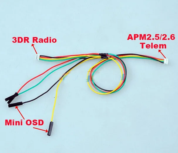 

APM 2.5/ 2.6 connect to 3DR Telemetry Radio/ OSD Y type cable Telemetry / OSD Y-cable Flight Controller 2pcs/lot