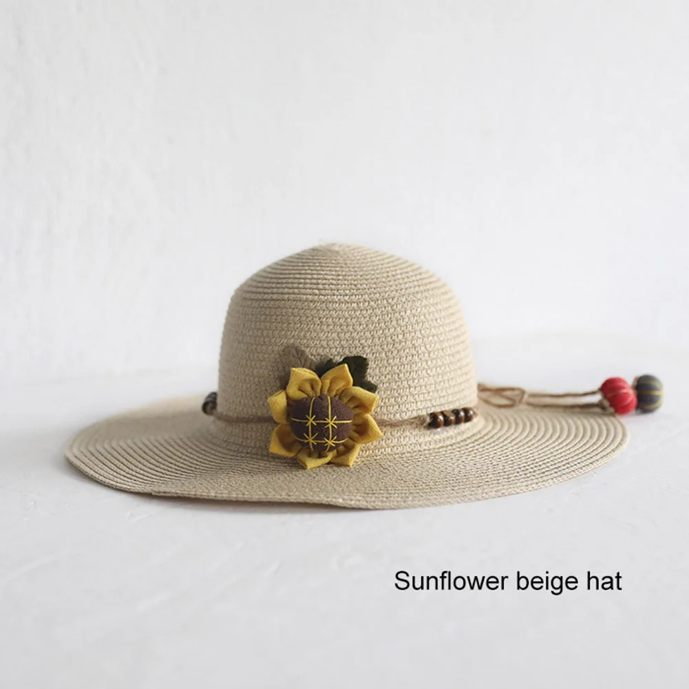 Шляпа сумка набор широкие поля, из соломы шапки Одна сумка на плечо для детей весенний Летний пляж YA88 - Цвет: Слоновая кость
