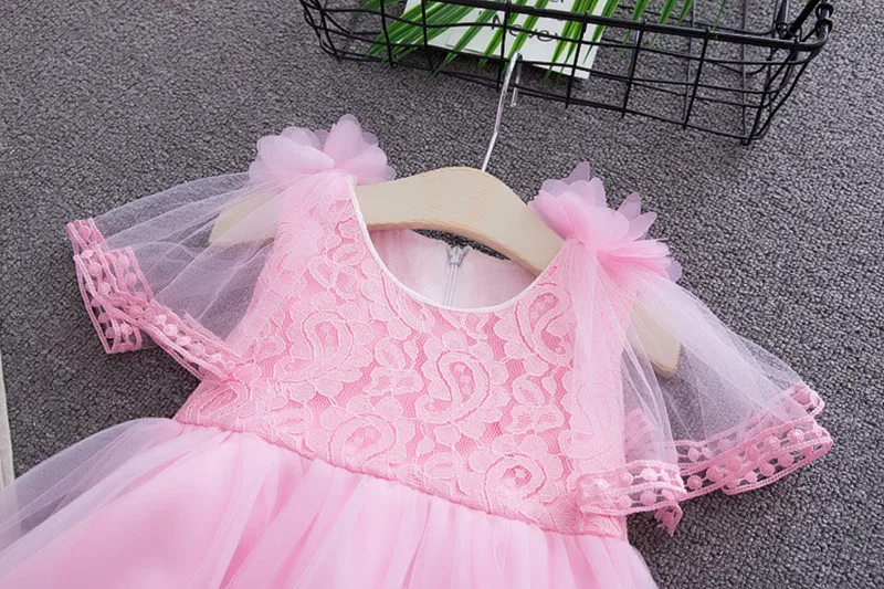 Baby Princess Flower Lace Dress Cute Princess Party Birthday Dress Summer Kids Clothes Baby Girl Christening Gowns Tutu Dresses (10)