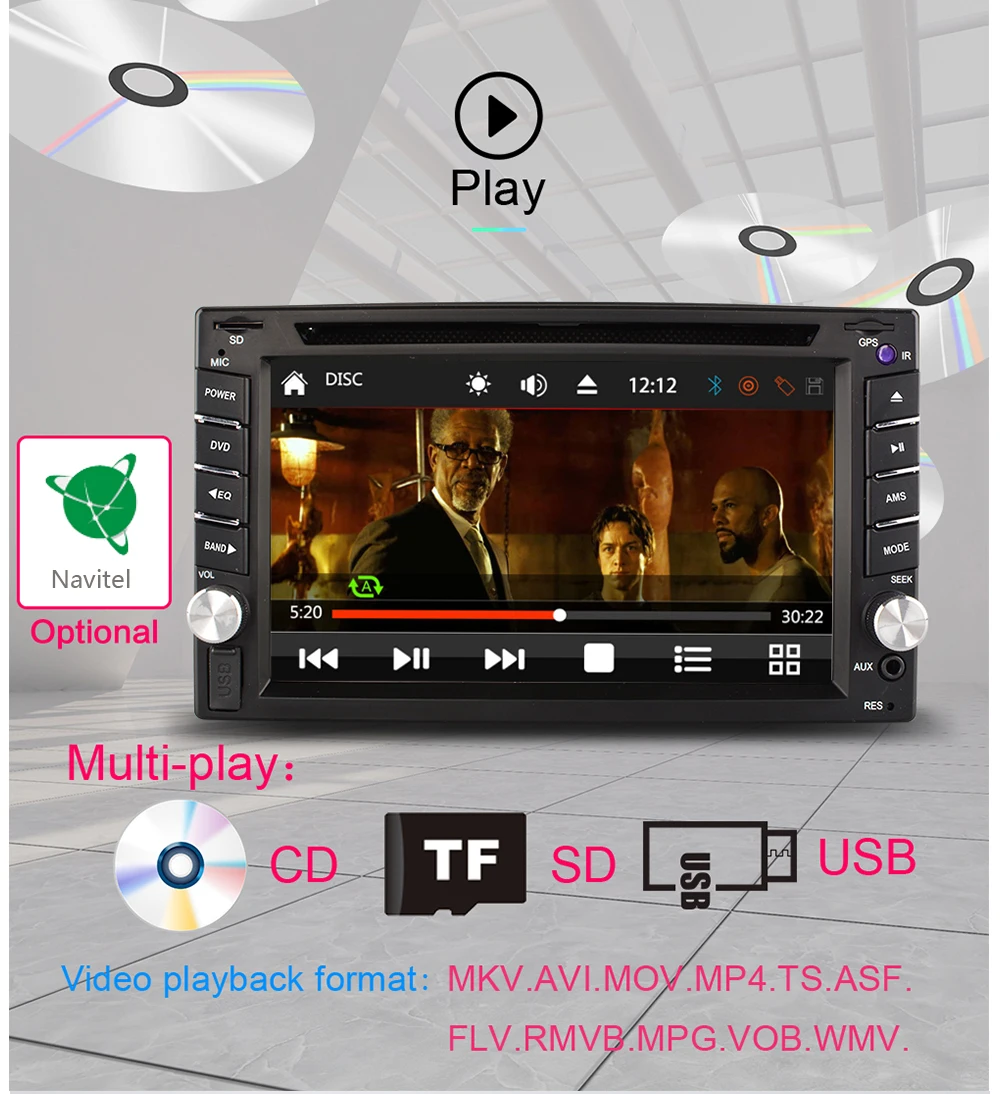 Горячая 2 Din автомобильный dvd gps плеер HD Поддержка заднего вида Bluetooth USB SD CD Радио 2DIN для Nissan Volkswagen peugeot Toyota