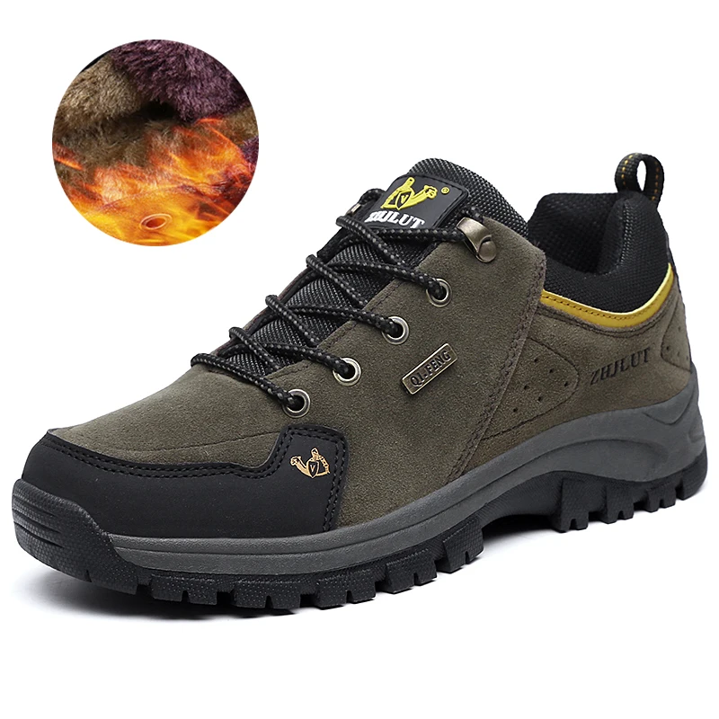 

Winter Men Boots With Fur Men Fahsion Snow Boots Casual Ankle Boots Men Leather Shoes For Men Quality Keep Warm Boots Big Size