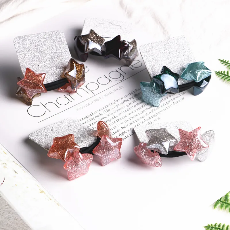 

High Quality Hair Accessories For Girls Hair Tie Head Band Sweet Star Dimensional Dolls Cartoon Elastic Hair Band Rubber Band