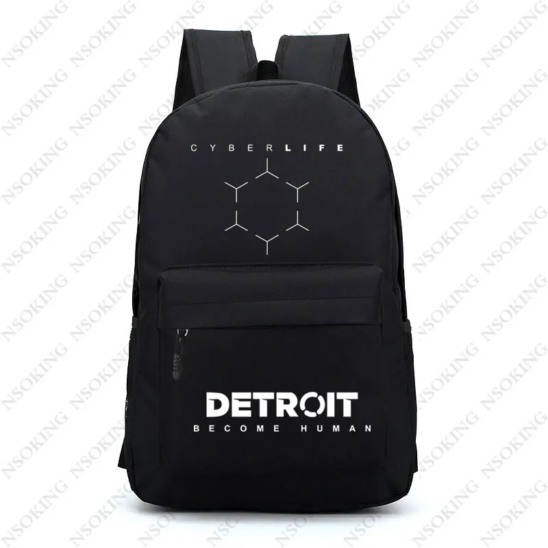 Детройт: стать человеком рюкзак для мужчин и женщин Connor школьные дорожные сумки Милая Черная сумка на плечо - Цвет: 09
