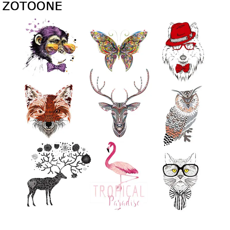 

ZOTOONE Animal Deer Butterfly Patch for Clothes Ironing on Patches Stickers DIY Heat Transfer Accessory Washable Appliques E