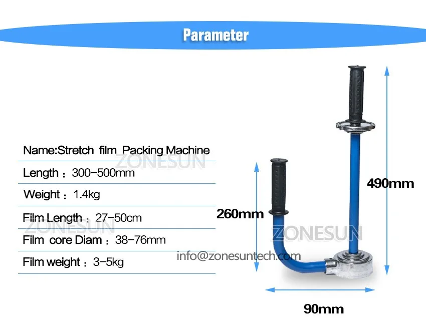 ZONESUN E610 76 мм Пособия по экономике руководство растяжения пленка упаковочная ручной инструмент стрейч пленка упаковочная машина ручной