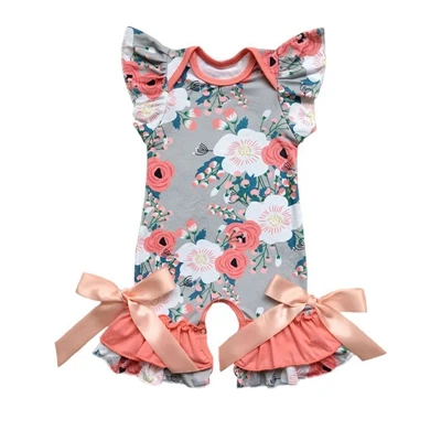 Американская патриотическая Одежда для младенцев Одежда для новорожденных в 4 июля детское платье комбинезон с рукавами-крылышками Капри Комбинезон для младенцев - Цвет: 1
