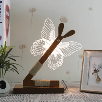 

Wooden Owl LED 3D Nightlight Visual Led Night Lights for Home Desk Night light for Child Gift USB Table Lamp Nightlight