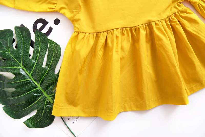 Одежда для детей; малышей; девочек малышей бабочка с длинным рукавом Повседневное Топы корректирующие желтая футболка блузка рубашка милое Хлопковое платье