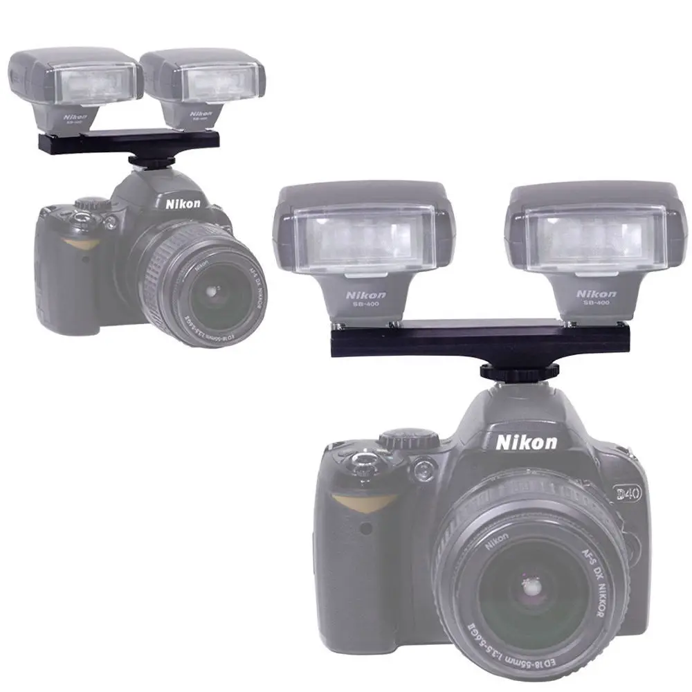 Dual Shoe Flash Speedlite Light Bracket Splitter for Camera Canon DSLR /KT 
