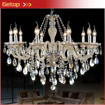 

Best Price 10 lights New Luxury K9 Crystal Chandeliers Lighting Lamp E14 LED Hotel Hall lustres de cristal Lighting