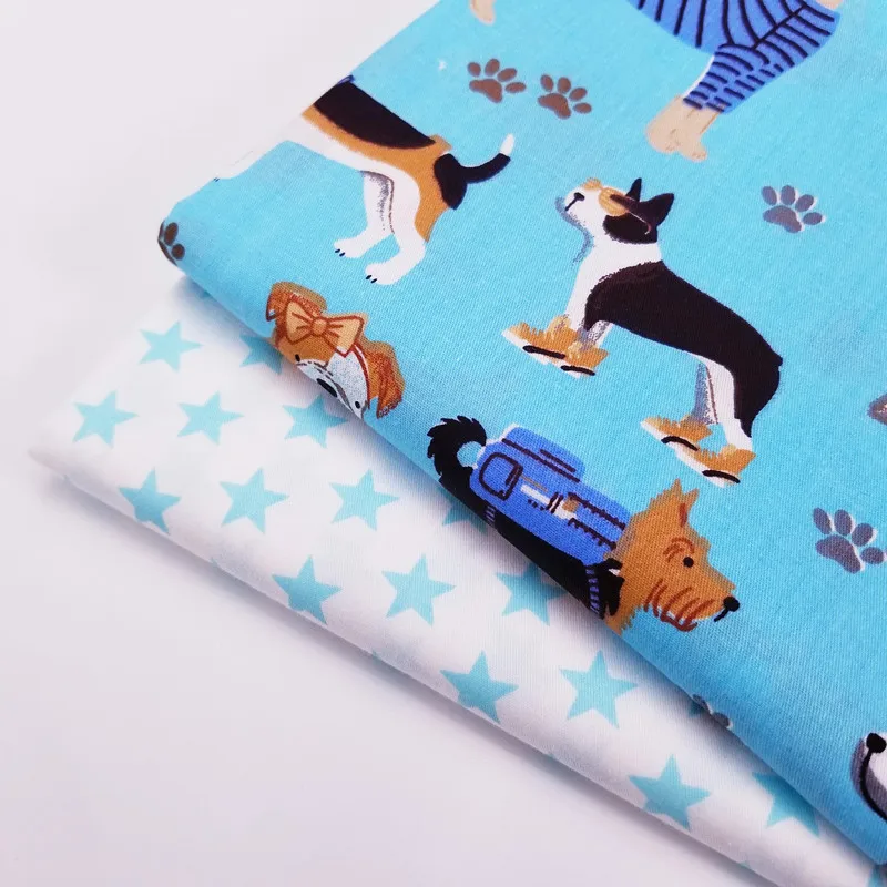 Различные размеры хлопчатобумажная ткань животное/звезда печать детская стиль DIY лоскутное шитье Лоскутная Ткань для ребенка
