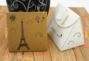 

12*12*11.5cm Kraft Paper Box for Wedding Favor Gift Candy Cookies Packaging Boxes Bow-knot Closure Free Shipping