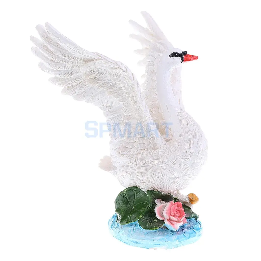 Indoor Outdoor Garden Decor Resin Swan Family Figure for Backyard Decoration