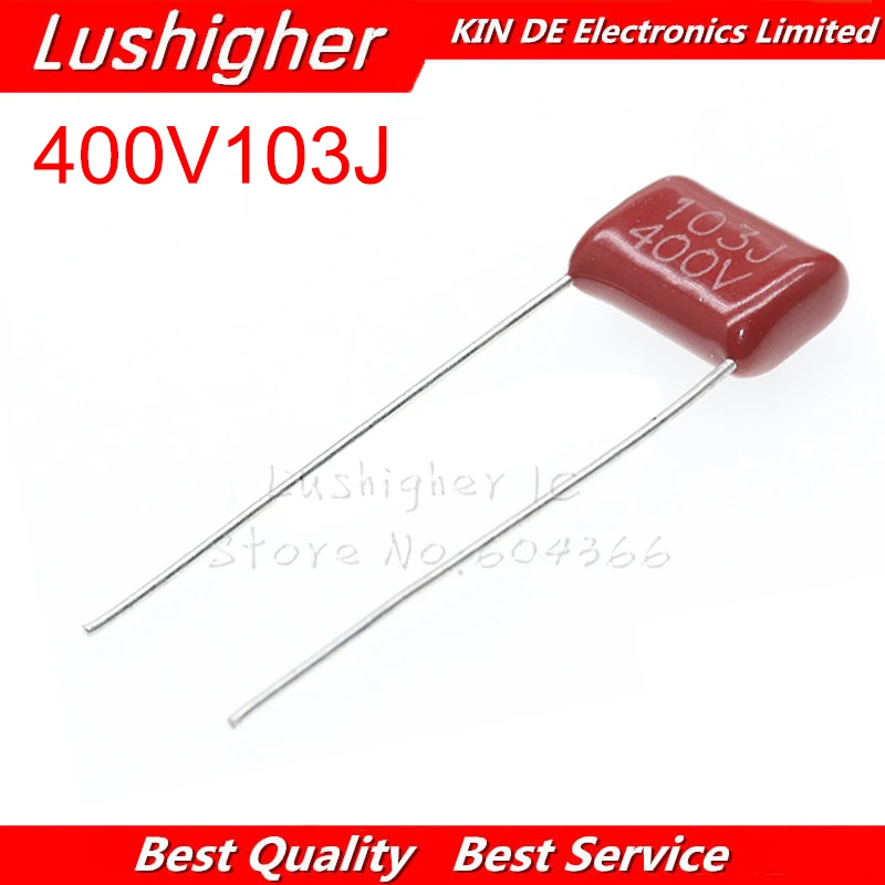 

10PCS 400V103J CBB 0.01UF 10NF 103J 103 400V Pitch 10MM CBB Polypropylene Film Capacitor