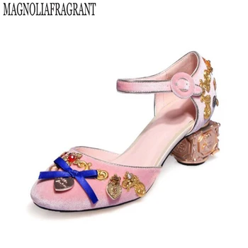 

2017 new Handmade High Heels sandals Women Pumps velvet High Heel Shoes Woman Sexy Wedding Party Shoes tenis feminino z572