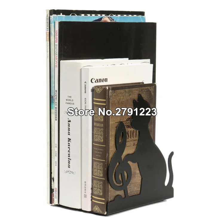 1PCS-High-Quality-Portable-Music-Themed-Black-Cat-Playing-Violin-Two-Loaded-Metal-Book-Bookend-Holder (1)