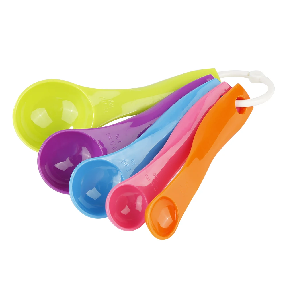 

5pcs/set Colorful Accurate Measuring Spoon Scale Measuring Spoon Tablespoon Milk Powder Spoon Teaspoon Gram Scoop Household New